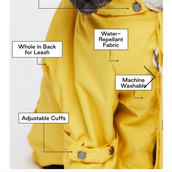 Talon Xs & S Yellow Detachable Hood Raincoat NWT - Picture 4 of 12
